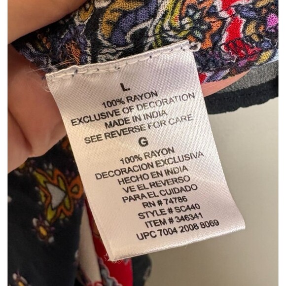 Y2k Bila beachy Boho L blouse festival peasant sheer India - Picture 5 of 6